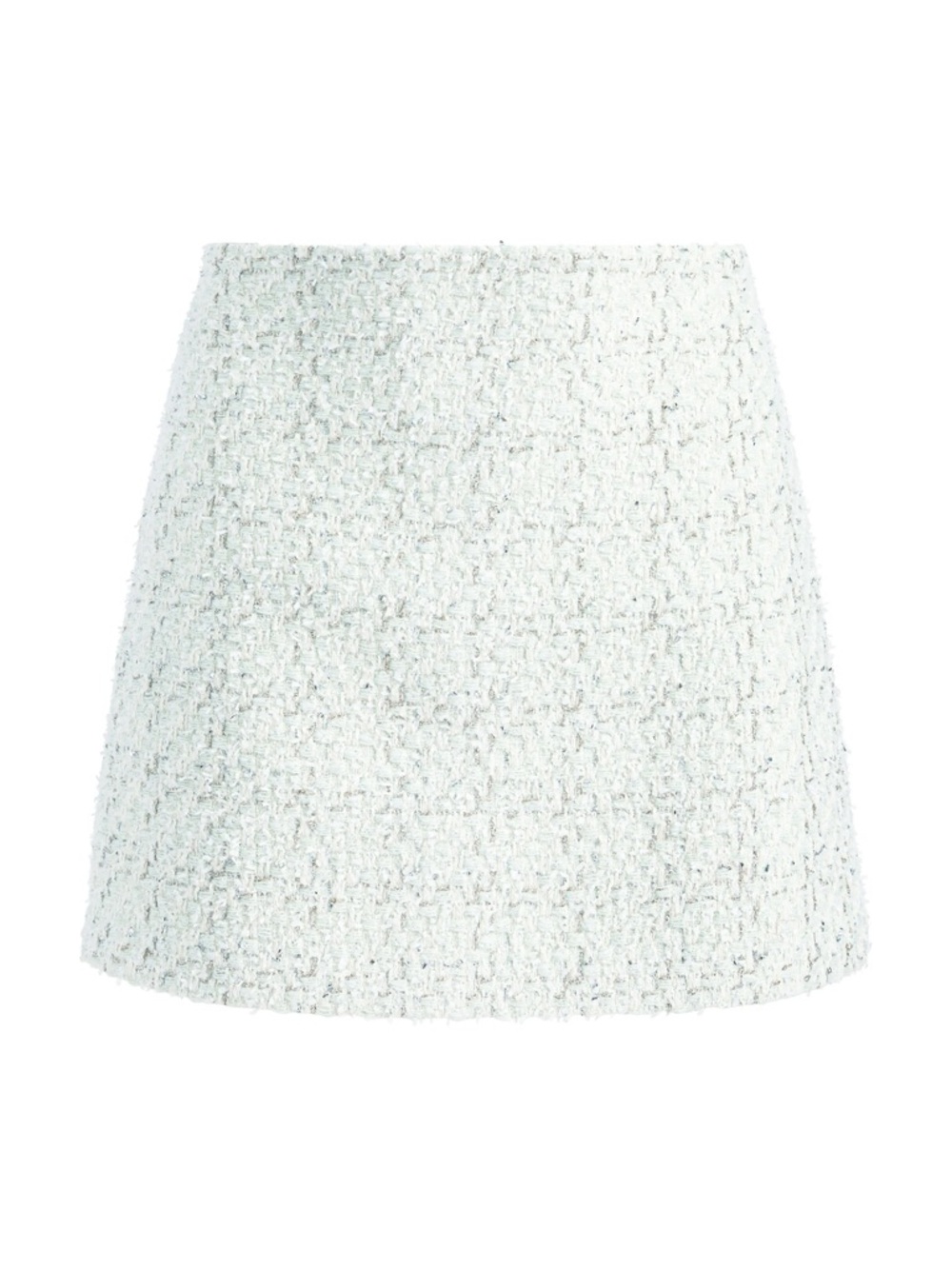 Alice and Olivia Riley Classic White Bouclé A-Line mini Skirt